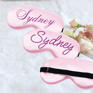 Personalized Satin Eye Mask (Purple Font)