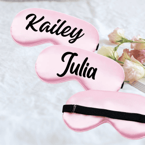 Personalized Satin Eye Mask (Black Font)