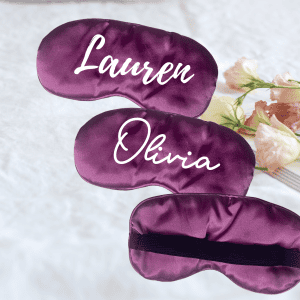 Personalized Satin Eye Mask (White font)