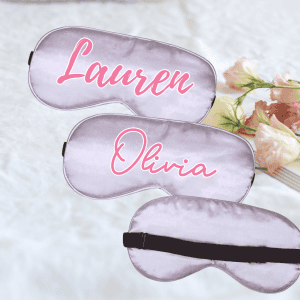 Personalized Satin Eye Mask (Pink font)