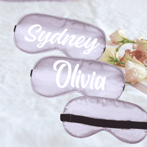 Personalized Satin Eye Mask (White font)