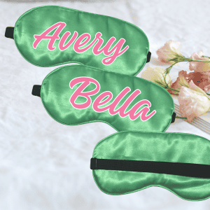Personalized Satin Eye Mask (Pink font)