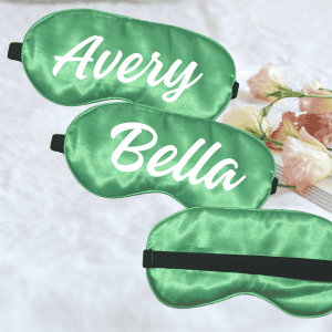 Personalized Satin Eye Mask (White font)