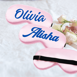 Personalized Satin Eye Mask (Blue font)