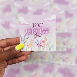 Beautiful motivational girl gift card with floral design, perfect for women from Perfectly You Apparel.